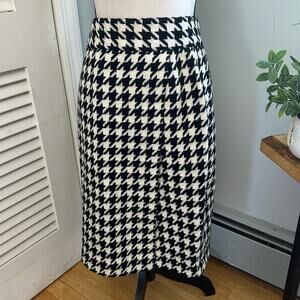 Vintage EVAN PICONE Womens Skirt Houndstooth Wool Preppy Academia 12 / 28" Waist